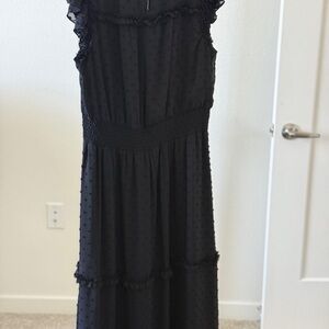 CeCe Black Ruffled Maxi Dress